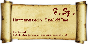 Hartenstein Szalóme névjegykártya